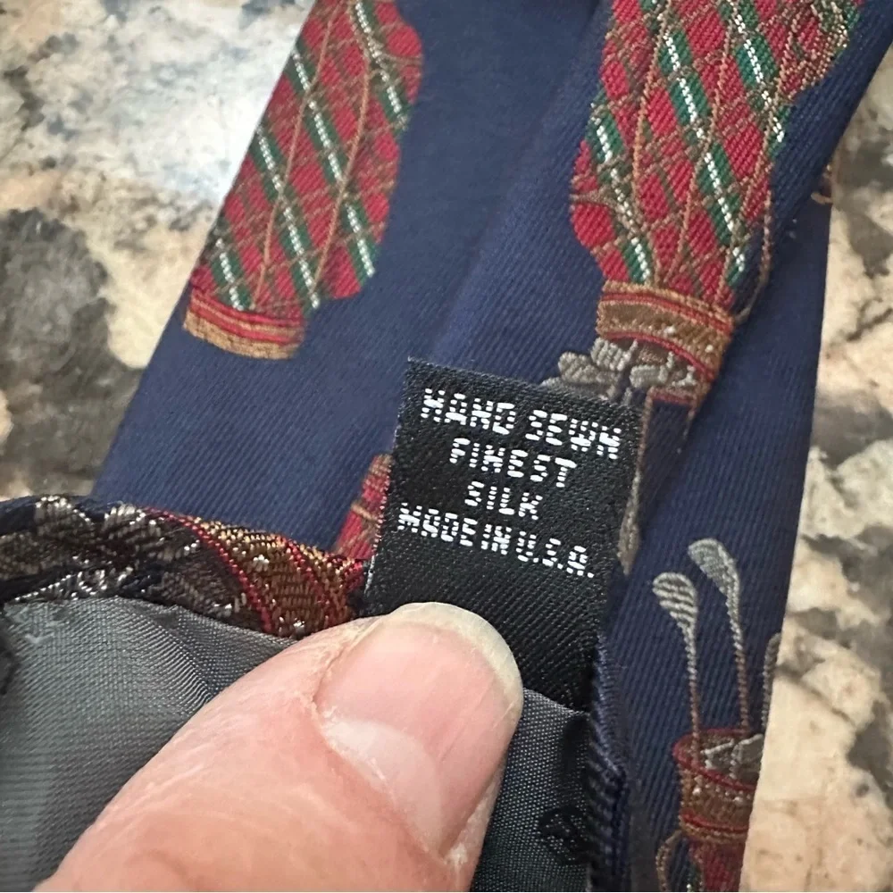 Robert Talbott Navy Tie with Golf Bag Artsy